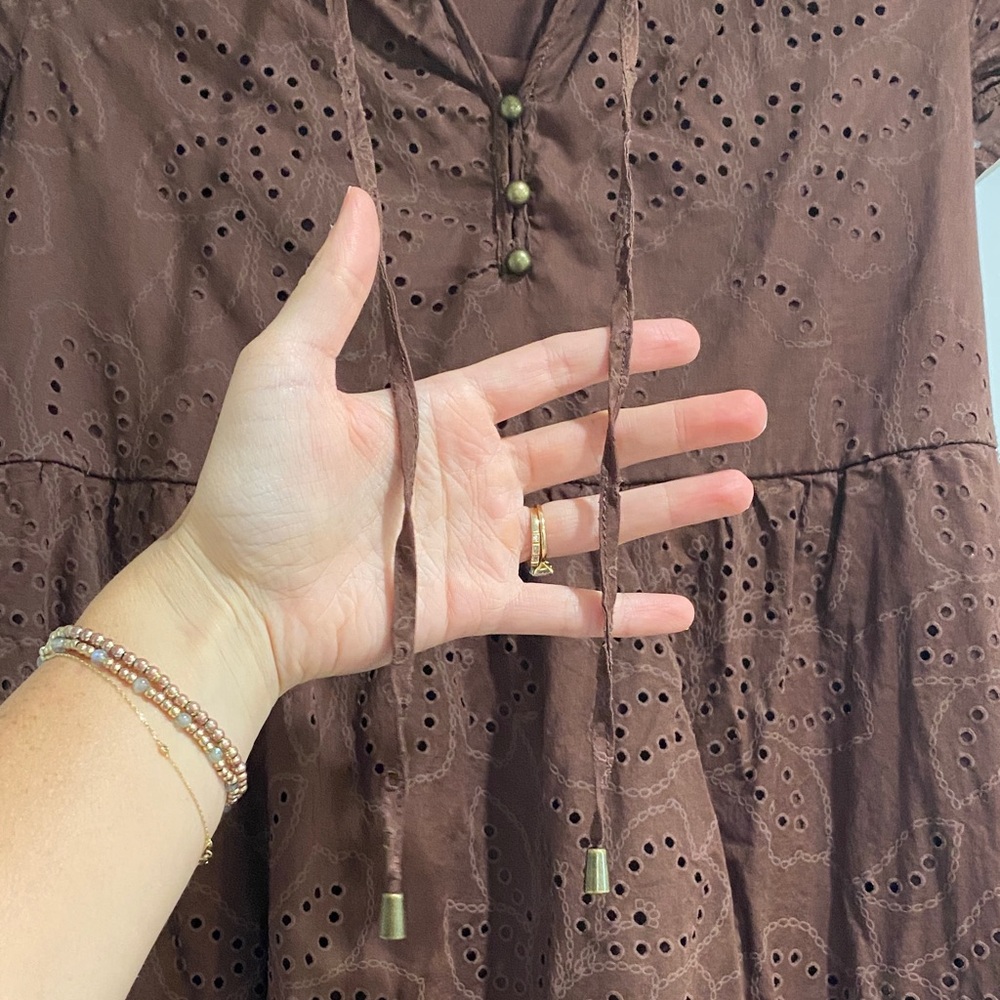 Joie Brown Eyelet Mini Dress - Picture 4 of 5